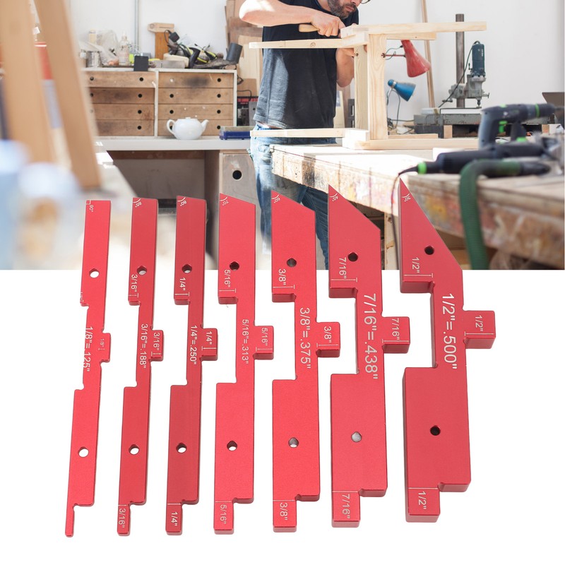 Router Table Setup Bars 7pcs Aluminum Setup Blocks Height Gauge