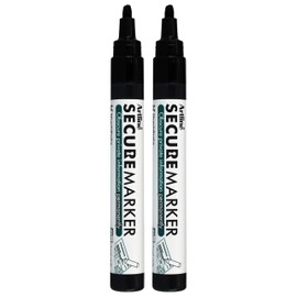 Artline Pack of 2 Secure Markers (Black) for Redacting Private Information Permanently, Permanent Markers, Concealing and Protecting Confidential Information, 4mm Chisel Nib