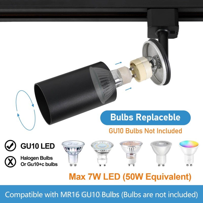 Hiiglxii Plug in Track Lighting with Power Cord, 8 Light