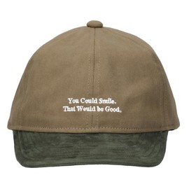 Basiquench Mini Words Cap, Short Brim, Umpire, Embroidery, Bi-Color, Washable, Antibacterial, Deodorizing Hat, Women's, Men's, One Size Fits All, Braun