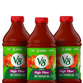 2MS Box with V8 Original High Fiber 100% Vegetable Juice 46 Fl oz 6 Pack