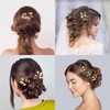4 Pieces Bridal Hair Pins Flower Pearls Rhinestone Wedding Hair