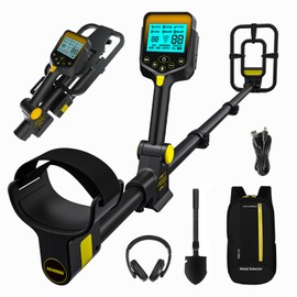 LOLARAN Metal Detector for Adults Professional, Up to 20 Hours of Extended Runtime, Adjustable Retractable Foldable Metal Detector Waterproof High Accuracy Gold Detector, Backlit LCD Display