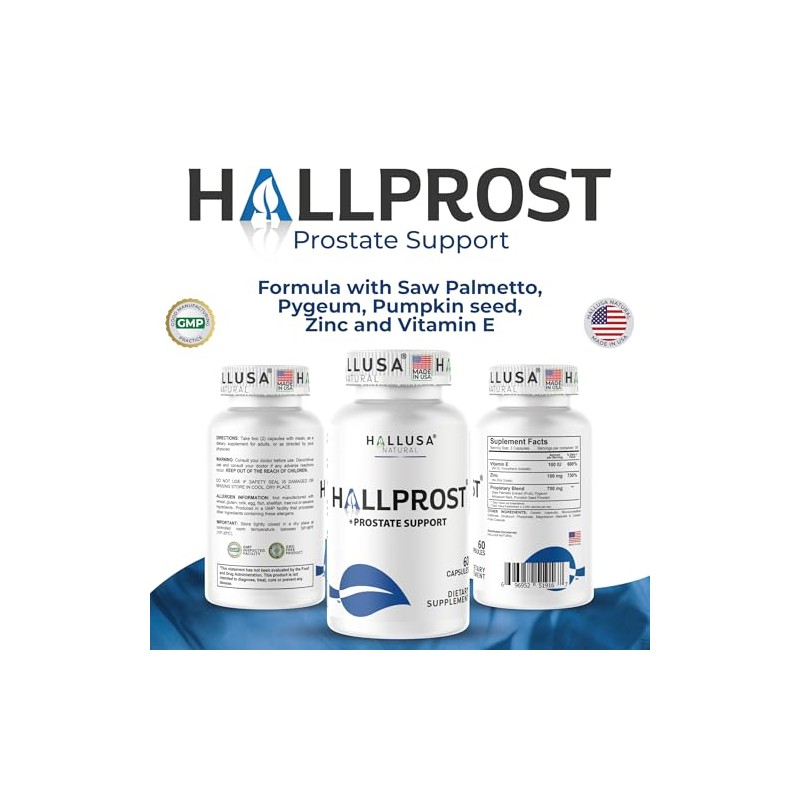 Hallusa Natural HALLPROST Próstata Inflamada Prostatitis Pastillas para la próstata,