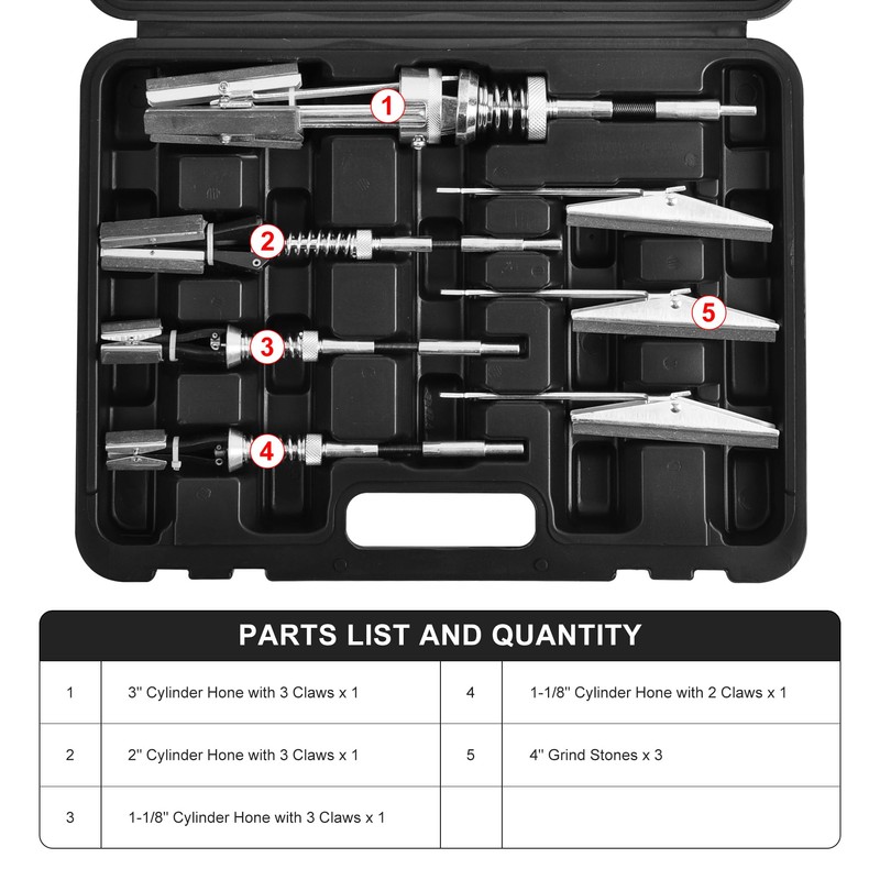 Engine Cylinder Honing Tool Kit with Grinding and Polishing Stones,