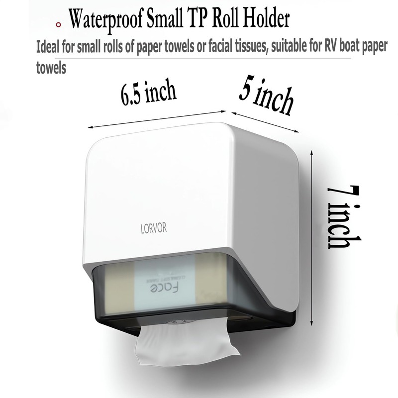 Small Waterproof Toilet Paper Holder for RV Boat TP Roll,