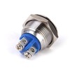 BUGUUYO 16mm Momentary Horn Metal Push Button Stainless Steel for