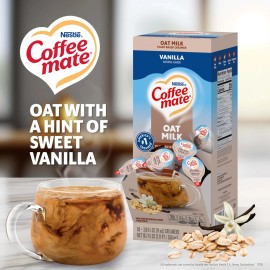 Coffee mate Oat Milk Vanilla Creamer Singles Box of 50 Non Dairy Liquid Pack