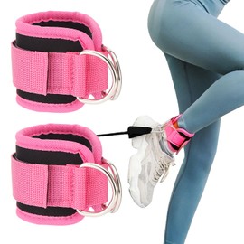 HonGien 2Pcs Ankle Straps for Cable Machine,Ankle Resistance Bands, Cable Kick Back Ankle Straps for Gym, Glute Workouts, Leg Extensions, Adjustable Straps with Neoprene Padding