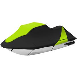 NEVERLAND Jet Ski Cover Waterproof - Compatible with Yamaha Seadoo Kawasaki, Jetski Cover 2 3 Seater UV Resistant, 420D Heavy Duty Jetski Covers with 2 Air Vents Personal Watercraft Cover 115" to 120"