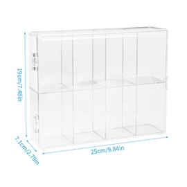 Acrylic Display Case, Plexiglass Box, Stackable Display Case Box with Magnetic Door, Removable Storage Box, Doll Display Case, Collector's Display Case for Action Figures, Model Cars (8 Compartments)