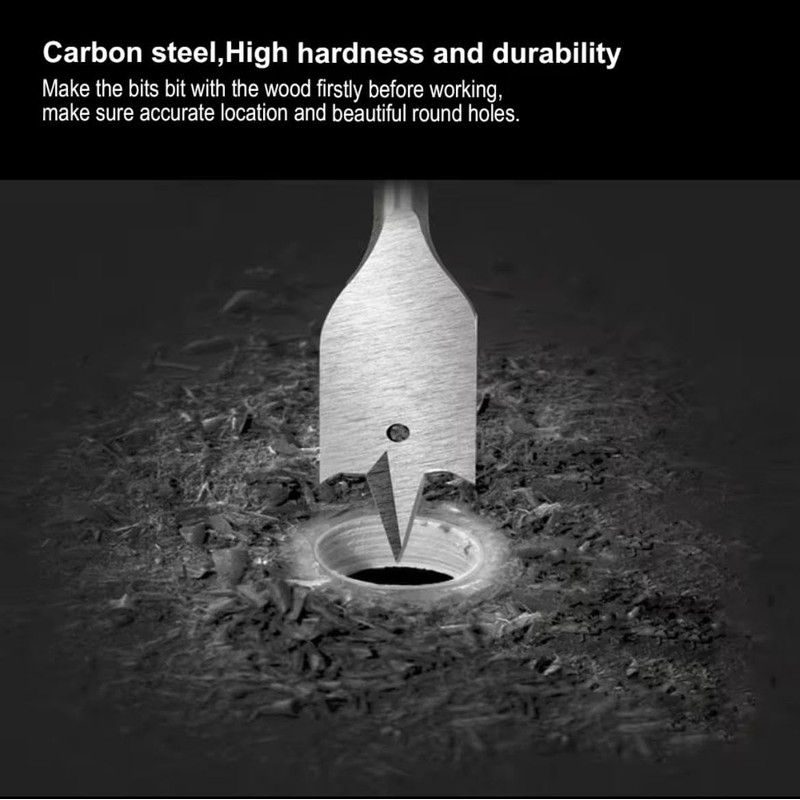 wood Drill Bit Set, 6 Pieces, 10,12,16,18,20,25mm Sizes, Hex Shank,