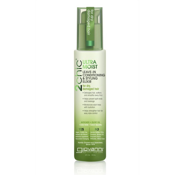 Giovanni 2Chic Avocado and Olive Oil Ultra-Moist Leave-In Conditioning and Styling Elixir 118ml
