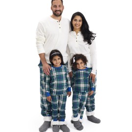 HonestBaby 1-Piece Family Matching Holiday Pajamas Organic Cotton for Men, Women, Kids, Toddlers, Baby Boys, Girls, Unisex Pets, Gordon Plaid, 3-6 Months