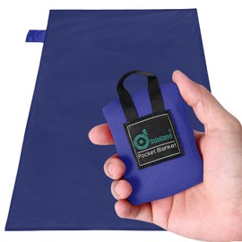 Odoland Picnic Blanket 70 x 110 cm Pocket Blanket Waterproof Heatproof Sandproof Thin Ground Sheet - Lightweight Foldable Beach Mat for Outdoor Camping, Travel, Hiking, Picnic for 1 People