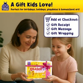 PURPLE LADYBUG Eraser Lab DIY Clay Kit - Food-Themed Fun Eraser for Kids Craft Set, 8 Clay Colors, Mold Tray & Shaping Tools, Creative Activity for Boys & Girls Aged 4+, Gift for Birthday, Christmas