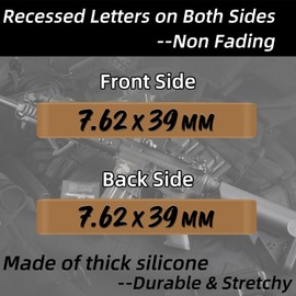 12 Pack Magsaddle 7.62x39mm Magazine Marking Bands 7.62x39 Caliber Identification Holster Accessories (FDE - Black)