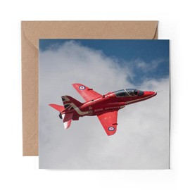 1 x Greeting Card Red Arrows Plane RAF - Blank Birthday Celebration Anniversary #14551