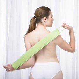 Exfoliating Loofah Back Scrubber Shower & Bathtub Body Sponge Set (Green/Green)
