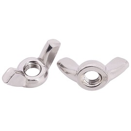M6-1.0 (25 pcs) Stainless Steel Wing Nuts, 304 Stainless Steel 18/8, Butterfly Thumb Nuts, DIN315