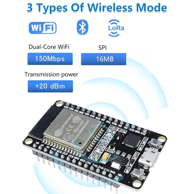 6-Pack ESP-WROOM-32 Development Board,Aideepen 30PIN ESP32S ESP-WROOM-32 Board 2.4GHz Dual-Core