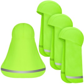 4 Pieces Sun Shade Hat Neck Shade Sun Shade Hat Cooling Skull Cap (Fluorescent Green)