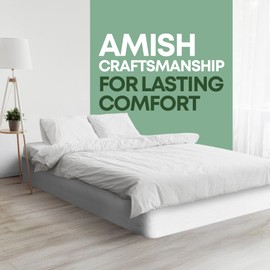 Nutan, Unassembled Queen Box Spring for Queen Bed – 10-Inch Wood Box Spring Only – Amish Made in USA – Quiet Noise-Free Replacement Mattress Foundation – Packed Flat, Easy Assembly (White)