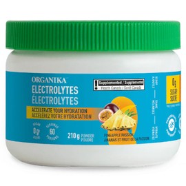 Organika Electrolyte Powder, Sugar-Free Electrolytes Hydration Powder, 210g (60 Servings) / Pineapple Passion