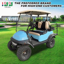 10L0L Front Rear Golf Cart Seat Covers for Yamaha G29 Drive, Drive2, Club Car Precedent, Onward, Tempo and DS Model, Made of 3D Air Mesh Polyester Fabric Breathable Washable - Black