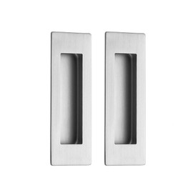 Aibeli 4.72 Inch Recessed Finger Flush Pulls for Pocket Door Closet Door, Brushed Nickel Sliding Barn Door Handle, SUS 304 Stainless Steel Rectangular Door Pulls Hardware(2 Pack)