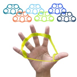 Finger Muscle Exerciser, Finger Stretcher, Rubber Muscle Trainer, Hand Strengthening Finger Strength, 3 Different Intensities, Climbing Training (Pack of 6)