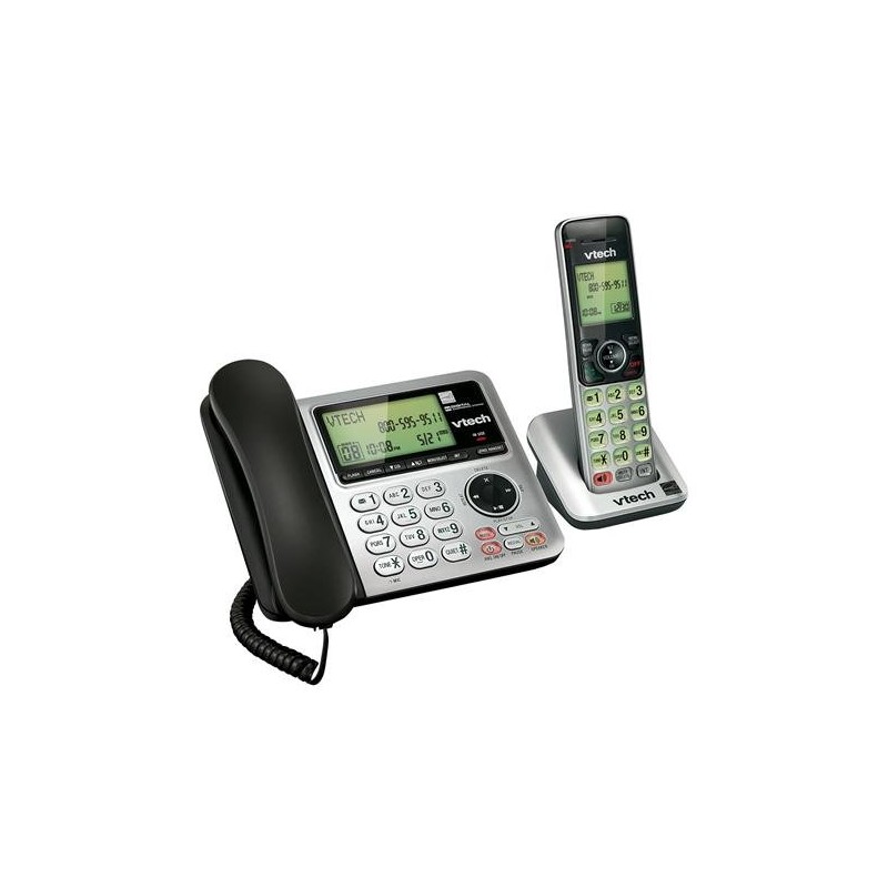 VTech CS6649 DECT 6.0 Expandable Corded/Cordless Phone with Answering System