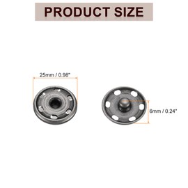 sourcing map 50 Set Sew-on Snap Buttons 25mm Metal Snap Fastener Buttons Fastener Press-Stud Clasps for Closure Purse Handbag Clothes Sewing Craft, Black