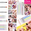 MOLILON Nail Art Practice Book with 8pcs Acrylic Nail Brush,