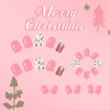 Christmas Press On Nails Square Fake Nails Bow With Elk