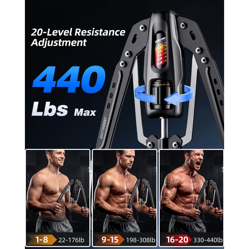 EAST MOUNT Twister Arm Exerciser, Adjustable Hydraulic Resistance 22–440 lbs,