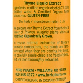 Herb Pharm Herb Pharm Certified Organic Thyme Liquid Extract for Respiratory System Support - 1 Ounce (DTHYME01)