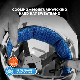 Ergodyne Chill-Its 6611 Moisture Wicking Hard Hat Sweatband, Padded Cooling Microfiber, Fits Most Suspension Systems (3-Pack)