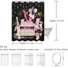 MULTIC Fashion Shower Curtain, Pink and Black Luxury Shower Curtains
