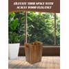Zugzwang Wood Trash Can, 2 Gallon Small Acacia Wood Waste