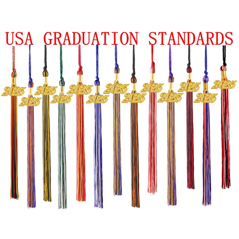 GRADFTY 2025 Tassel Graduation, Blue and White Tassel 2025