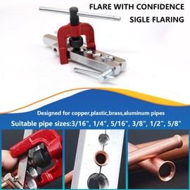 smseace 26Pack 3/16 Inch Brake line kit Include 25 FT Copper-Plated Brake Lines with Fitting(16pcs Fittings,2pcs Union+4pcs Nut) Brake line Bender,Single Flare Tool,Cutter 3/16 Inch Brake line kit