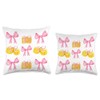 Pink Bows Cute Coquette corn y2k Clean Girl Aesthetic Throw