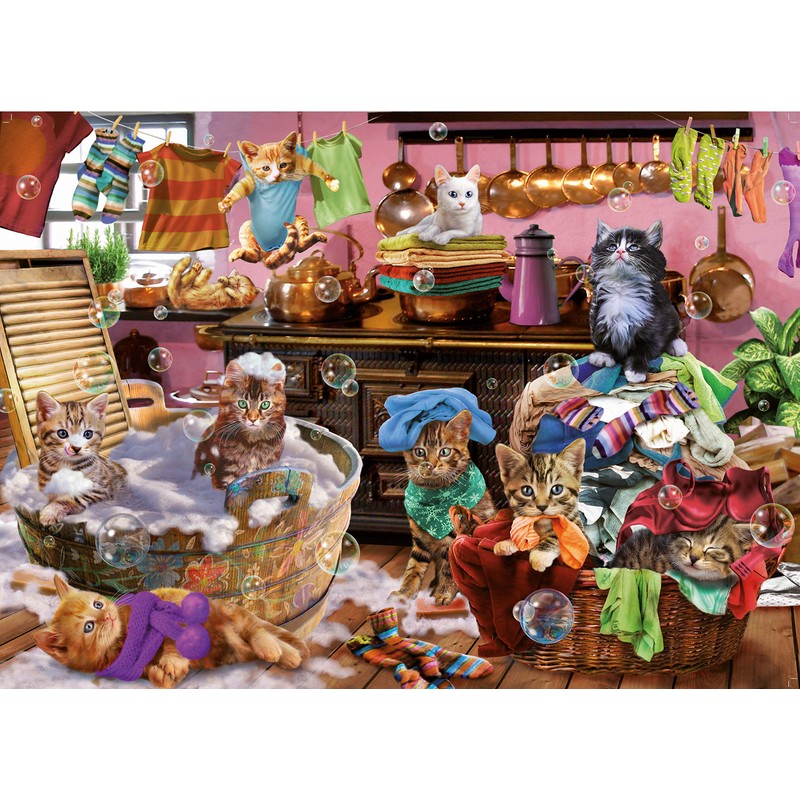 King 55847 Kitten in the Kitchen Puzzle 1000 Pieces, Multi-Colour,