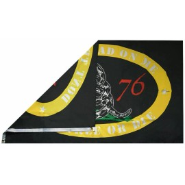 Trade Winds Gadsden 1776 Black DTOM Live Free Or Die NRA 2nd Amendment 100D 3x5 Flag