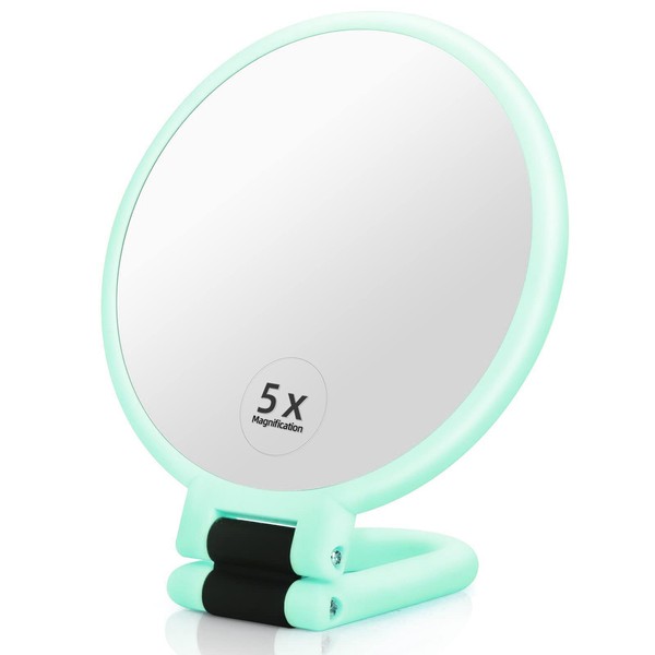 Novadex Magnifying Travel Hand Held Vanity Mirror, Compact Double-Sides Folding