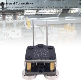 CW Keyer Automatic Trainer, PCB 4 Nd Magnet Bases Double Paddle Morse Code Key with Sensitive Touch and Quick Bounce Back for Tech Savvy Operators on The Go