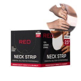 Red by Kiss Premium Barber Neck Strips, Soft, Absorbent, Disposable Neck Strips for Hair Cutting, Barber Shop Supplies, Anti-Slip, Secure Fit, Hygienic Haircut Accessories (2.5 Inch)