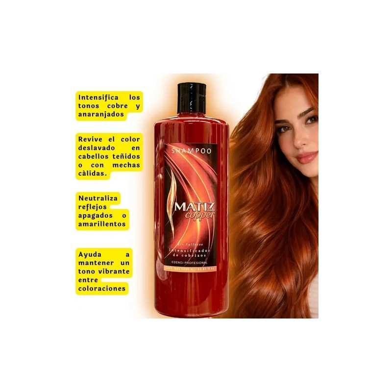 Kit Shampoo 1lt Copper Tratamiento Intensificador Copper