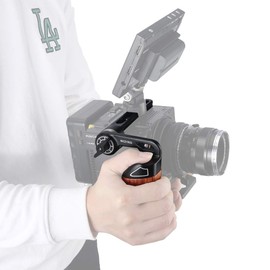 NICEYRIG Right Side Wooden Handle Grip with Top NATO Rail to Rosette Mount Adapter for DIY Rig, for RED DSMC2 Weapon/Epic-W/Scarlet-W/Raven/Kinefinity MAVO/MAVO-LF/MAVO 6K/TERRA 4K/TERRA 6K